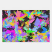 Feuille De Papier Cadeau Explosion Abstraite de couleur de peinture aléatoi (Devant 2)