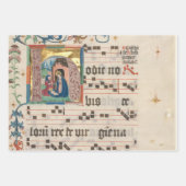 Feuille De Papier Cadeau exquis manuscrits enluminés médiévaux (Devant 2)