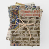 Feuille De Papier Cadeau exquis manuscrits enluminés médiévaux (En situation)