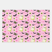 Feuille De Papier Cadeau Eyeball Ghost Bat Éffrayant Cute Motif Halloween (Devant)