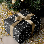 Feuille De Papier Cadeau Fa La Christmas String Lights Black white & Gold<br><div class="desc">Un papier d'emballage amusant,  audacieux et moderne pour habiller vos cadeaux dans un style moderne. Le design comprend des lampes à cordes de Noël amusantes en noir,  blanc et or. La typographie amusante fa la la est intégrée dans les lumières à cordes de Noël. Conception par Moodthology Papery</div>
