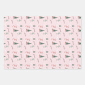 Feuille De Papier Cadeau Fa La La Cute Pink Elf Ice Skating Girly Wrapping  (Devant 2)