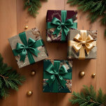 Feuille De Papier Cadeau Fa La Magical Gold Christmas Photo Collage<br><div class="desc">Voici le kit papier d'emballage "Fa La Magical Gold Photo Collage", un joli complément à vos fêtes de fin d'année. Ce papier d'emballage exquis présente des oeuvres d'art originales qui encapsulent magnifiquement l'essence de la joie de Noël. Décoré de serpentins en faux or, de confettis et de neige étincelante, le...</div>