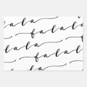Feuille De Papier Cadeau FA LA White & Black Calligraphy Christmas Carol (Devant 2)