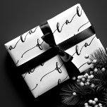 Feuille De Papier Cadeau FA LA White & Black Calligraphy Christmas Carol<br><div class="desc">Célébrez la saison des fêtes magiques et festives avec nos feuilles de papier d'emballage de vacances sur mesure. Nos modèles modernes de vacances minimalistes en noir et blanc sont dotés d'un script de calligraphie moderne en noir et blanc audacieux "fa la" (la couleur Arrière - plan peut être changée selon...</div>