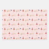 Feuille De Papier Cadeau Fa moderne La La Christmas Nutcracker Caractères (Devant)