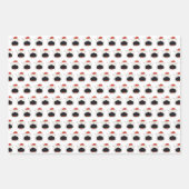 Feuille De Papier Cadeau Fa Noir & Blanc Moderne La La La La Chant Chat (Devant 3)