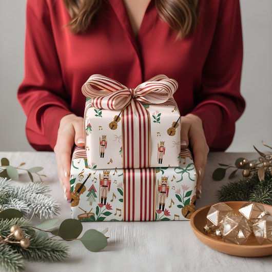 Feuille De Papier Cadeau Fa Whimsical moderne La La Nutcracker Noël