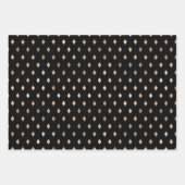 Feuille De Papier Cadeau Fabrique Black Gold Dusty Rose Motif Abstrait (Devant 3)