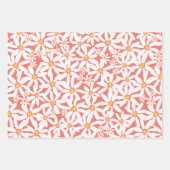 Feuille De Papier Cadeau Fabriquer ma marguerite - rose, corail, vert (Devant)