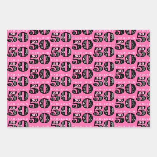 Feuille De Papier Cadeau Fabuleux 50 anniversaire (Devant 3)