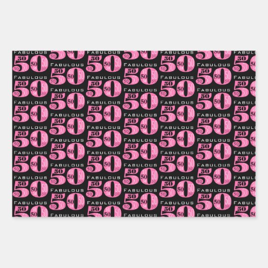 Feuille De Papier Cadeau Fabuleux 50 anniversaire (Devant 2)