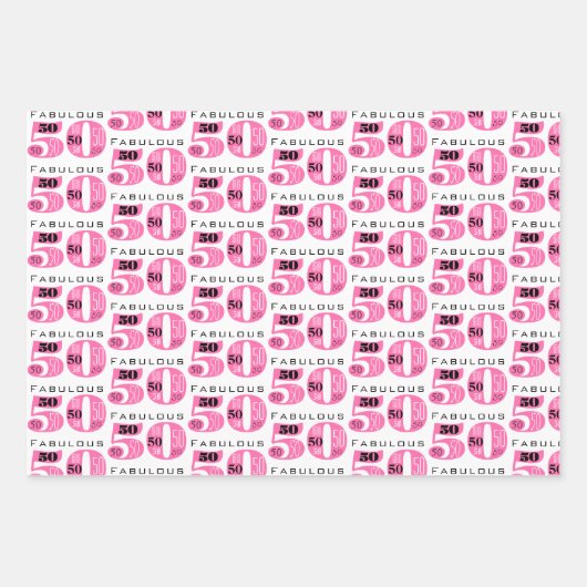 Feuille De Papier Cadeau Fabuleux 50 anniversaire (Devant)