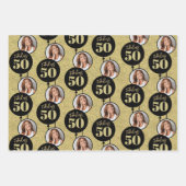 Feuille De Papier Cadeau Fabuleux 50e anniversaire Gold (Devant 3)