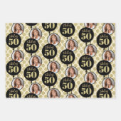 Feuille De Papier Cadeau Fabuleux 50e anniversaire Gold (Devant)