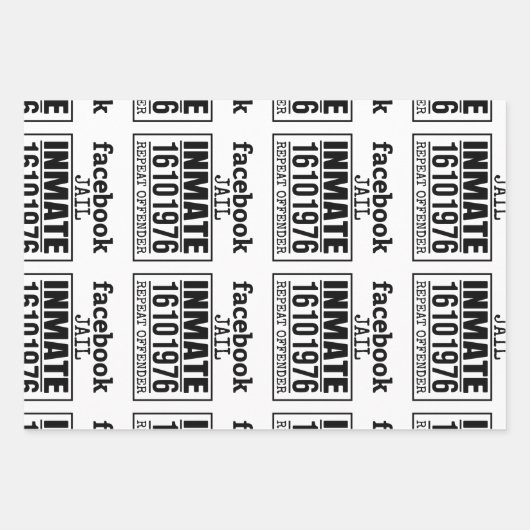 Feuille De Papier Cadeau Facebook Prisonnier récidiviste (Devant)