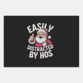 Feuille De Papier Cadeau Facilement distrait par Hos Funny Christmas Party (Devant)