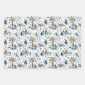 Feuille De Papier Cadeau Fairy Woodland Animals Blue (Devant 2)