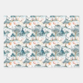 Feuille De Papier Cadeau Fairy Woodland Animals Blue (Devant)