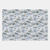 Feuille De Papier Cadeau Fairyland Castles Blue Pink (Devant)