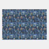 Feuille De Papier Cadeau Fairyland Landscape Navy Blue Night  (Devant)