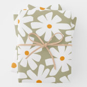 Feuille De Papier Cadeau Faisceaux de printemps fleuris rétro motif sauge v