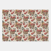 Feuille De Papier Cadeau Fall Apples Wrapping Paper Flat Sheet Set of 3 (Devant)