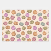 Feuille De Papier Cadeau Fall Pastel Foliage & Motif Citrouille (Devant 2)