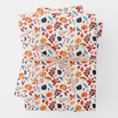 Feuille De Papier Cadeau Fall Pumpkin & Leaf (En situation)