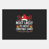 Feuille De Papier Cadeau Famille De Jeux De Noël La Plus Probable (Devant)