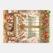 Feuille De Papier Cadeau Famille de Noël de mouses (Devant 2)