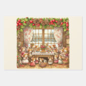 Feuille De Papier Cadeau Famille de Noël de mouses (Devant)