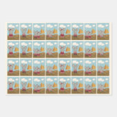 Feuille De Papier Cadeau Famille de souris mignonne et fromage (Devant 3)