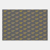 Feuille De Papier Cadeau Fancy Green, Grey, Purple, Faux Gold 30th Event # (Devant 2)