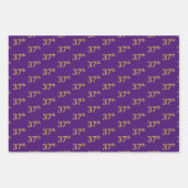 Feuille De Papier Cadeau Fancy Green, Grey, Purple, Faux Gold 37th Event # (Devant 3)