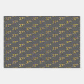 Feuille De Papier Cadeau Fancy Green, Grey, Purple, Faux Gold 37th Event # (Devant 2)