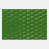 Feuille De Papier Cadeau Fancy Green, Grey, Purple, Faux Gold 37th Event # (Devant)