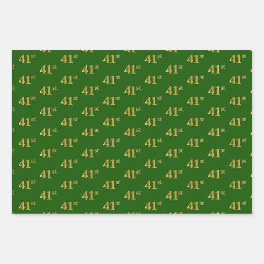 Feuille De Papier Cadeau Fancy Green, Grey, Purple, Faux Gold 41e Événement (Devant)