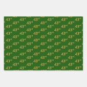 Feuille De Papier Cadeau Fancy Green, Grey, Purple, Faux Gold 43e événement (Devant)