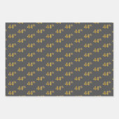 Feuille De Papier Cadeau Fancy Green, Grey, Purple, Faux Gold 44th Event # (Devant 2)