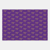 Feuille De Papier Cadeau Fancy Green, Grey, Purple, Faux Gold 71e Événement (Devant 3)