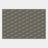 Feuille De Papier Cadeau Fancy Green, Grey, Purple, Faux Gold 87th Event # (Devant 2)