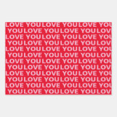 Feuille De Papier Cadeau Fancy Red & Pink Love you Valentines (Devant 3)