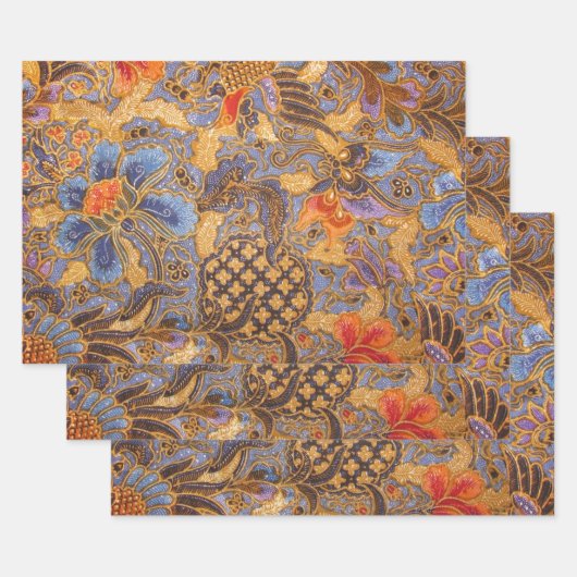 Feuille De Papier Cadeau Fantasia Batik (Lot)