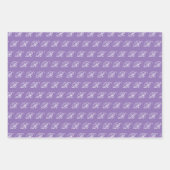Feuille De Papier Cadeau Fantastique Calligraphie Monogramme Royal violet S (Devant 3)
