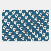 Feuille De Papier Cadeau fantôme d'Halloween éffrayant en 3 couleurs (Devant 2)