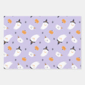 Feuille De Papier Cadeau Fantôme mou et Citrouille (Devant)