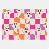 Feuille De Papier Cadeau Fantômes d'Halloween éffrayants sur les Motifs de  (Devant 2)