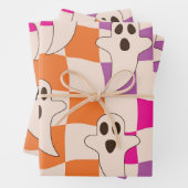 Feuille De Papier Cadeau Fantômes d'Halloween éffrayants sur les Motifs de  (En situation)