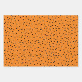 Feuille De Papier Cadeau Fantômes d'Halloween orange et noir (Devant 2)